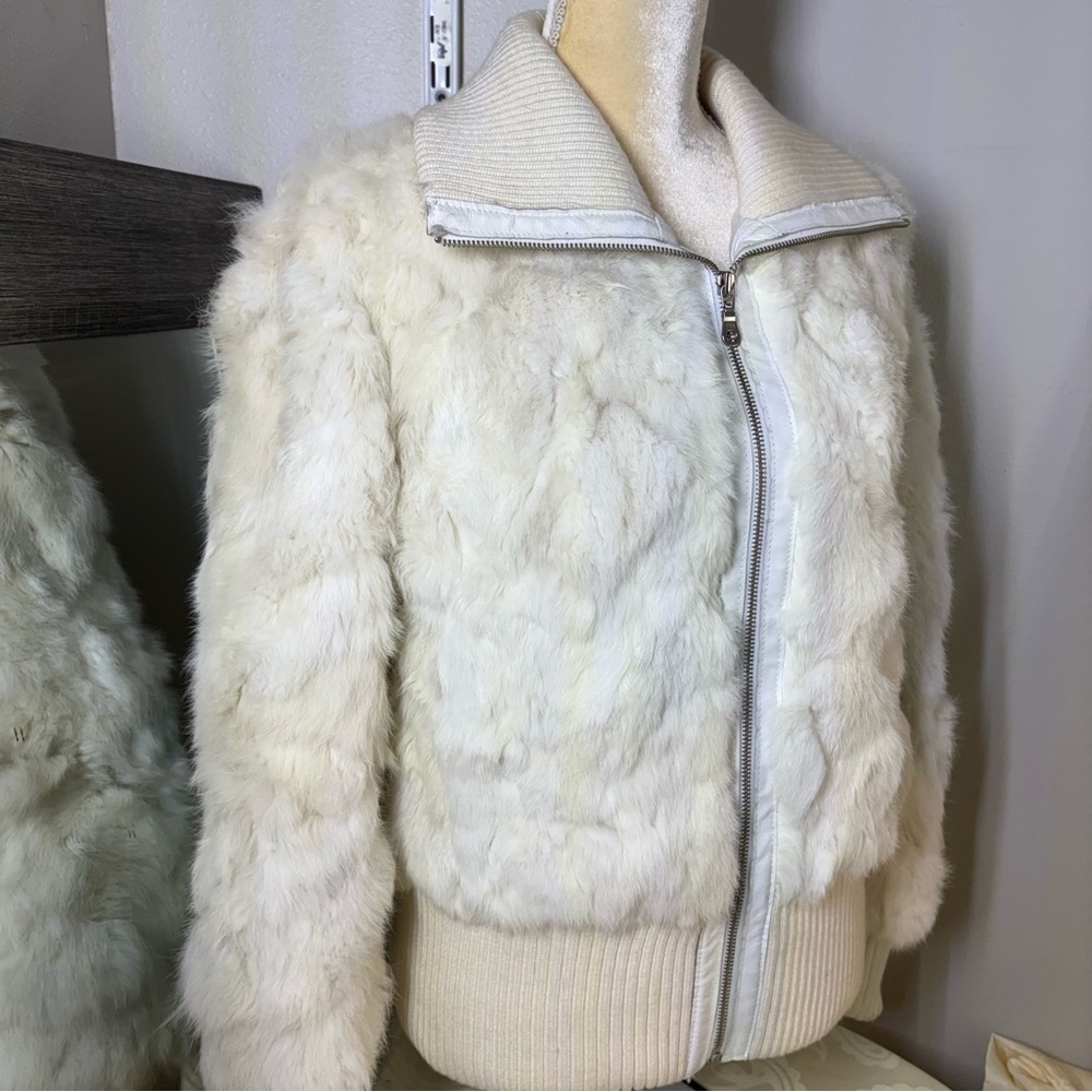 Wilsons Leather Maxima white Rabbit Fur Jacket ❤️ - Picture 15 of 16